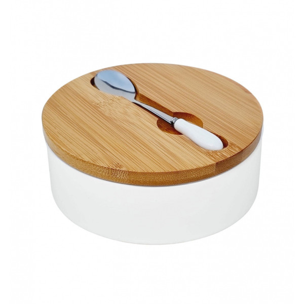 CUKIERNICA CERAMICZNA Z ŁYŻECZKĄ KONIGHOFFER 4233 BIAŁA