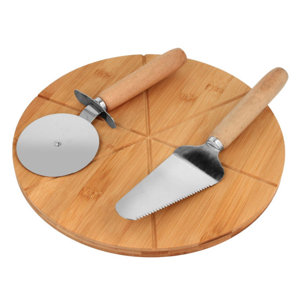 DESKA DO PIZZY BAMBUSOWA 30CM + AKCESORIA BRUNBESTE BB-1574