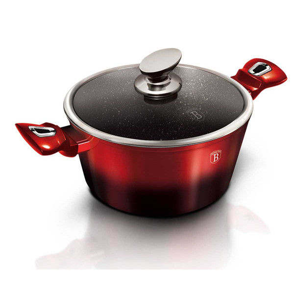 GARNEK GRANITOWY 2.5L 20CM BERLINGER HAUS BLACK BURGUNDY BH-1627