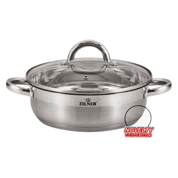 GARNEK STAL.NIERDZ. PŁASKI 6.0L 28CM ZILNER ZL-7405