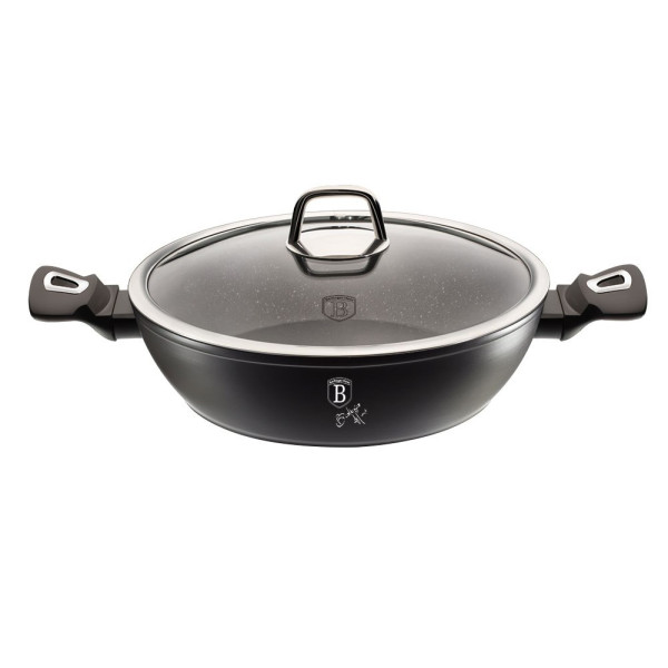 GARNEK PŁASKI 3.8L 28CM BERLINGER HAUS BLACK SILVER BH-1850