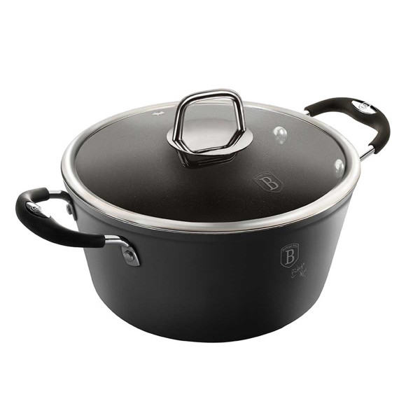 GARNEK TYTANOWY 24cm 4.1L BERLINGER HAUS BLACK PROFESSIONAL LINE BH-6123
