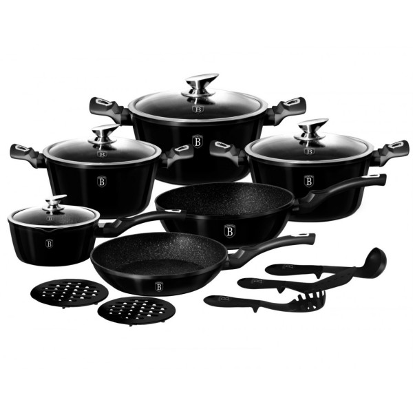 GARNKI BERLINGER HAUS 15 ELE METALLIC BLACK ROYAL BH-1664