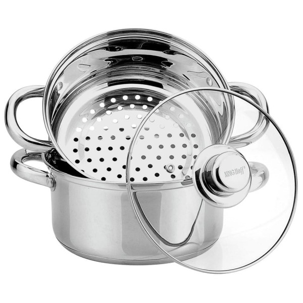 GARNKI DO GOTOWANIA NA PARZE 2.5L 18CM 3 EL. KiNGHOFF KH-3315