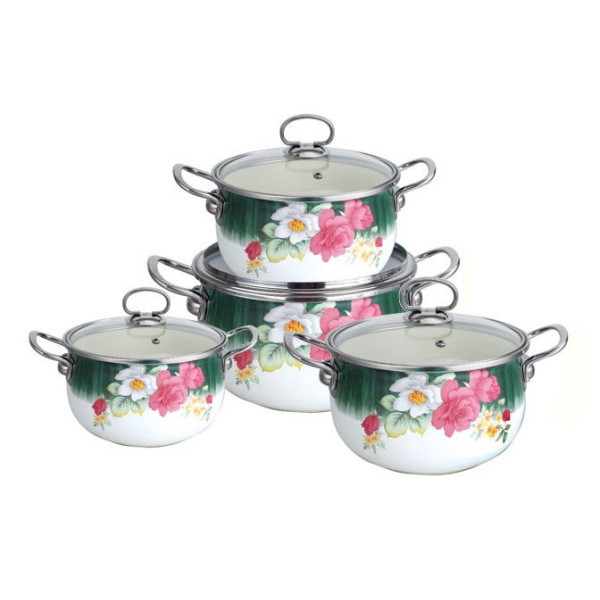 GARNKI EMALIOWANE 8 EL. EDEL HOFF ROSE EH-7060-G / 7062