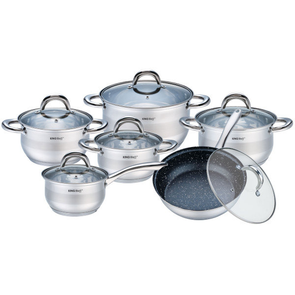 GARNKI KiNGHOFF SILVER MARBLE 12 ELE KH-1098