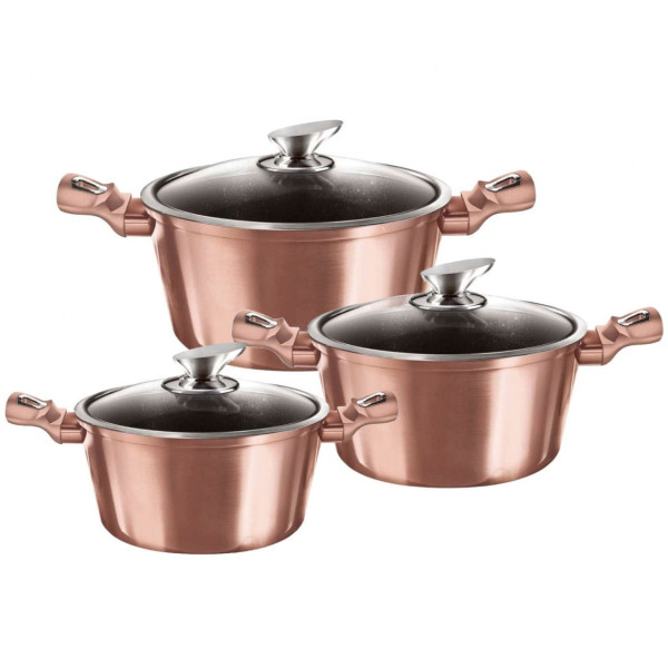 GARNKI z POWŁOKĄ GRANITOWĄ 6 EL. ZILNER ROSEGOLD ZL-8562