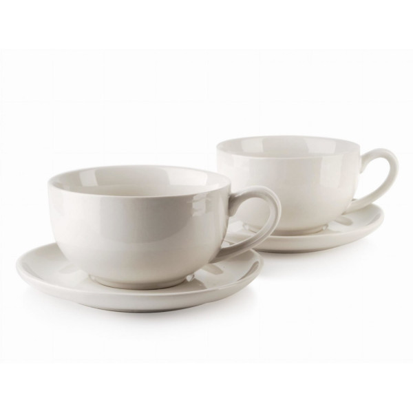 KOMPLET 6 FILIŻANEK PORCELANOWYCH ZE SPODKAMI 250ml MONDEX HTPJ9447