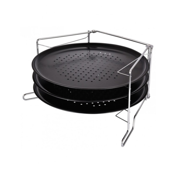 KOMPLET 3 FORM DO PIZZY ZE STELAŻEM KiNGHOFF KH-1480