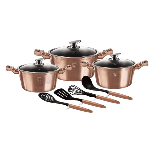 KOMPLET GARNKÓW 10-EL. BERLINGER HAUS METALLIC LINE ROSEGOLD BH-6151