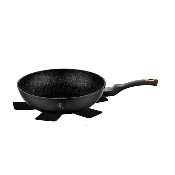 PATELNIA GRANITOWA / WOK 28CM BERLINGER HAUS BLACK ROSE BH-1638-N