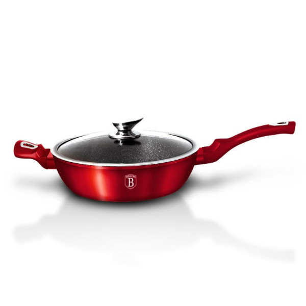 PATELNIA GRANITOWA 32CM BERLINGER HAUS BURGUNDY METALLIC LINE RED BH-1261-N