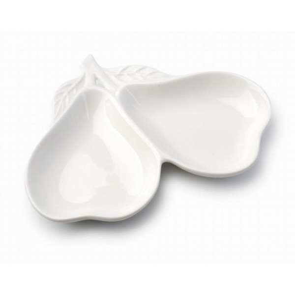 PORCELANOWY PÓŁMISEK / MISKA 2-DZIELNA GRUSZKA MONDEX HTNA6223