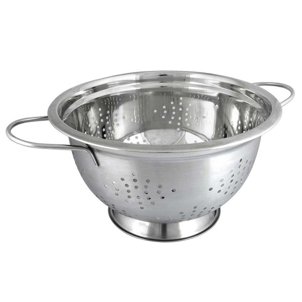 STALOWY DURSZLAK GŁĘBOKI 24cm Z UCHWYTAMI KiNGHOFF KH-1237