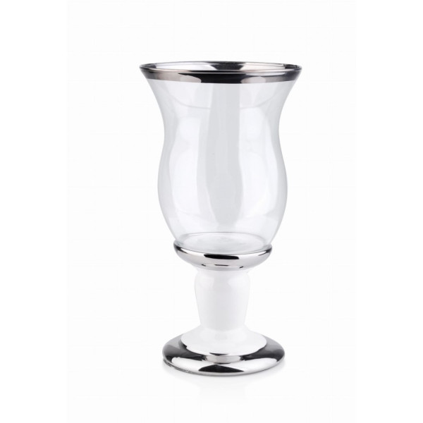 ŚWIECZNIK CERAMICZNY SREBRNY RITA MONDEX HTRD9769