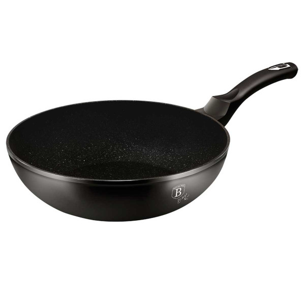 WOK GRANITOWY 28cm BERLINGER HAUS BLACK SILVER BH-1848