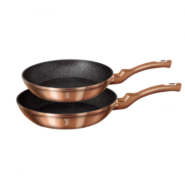 ZESTAW 2 PATELNI GRANITOWYCH 22/26CM BERLINGER HAUS METALLIC LINE ROSE GOLD BH-1611-N