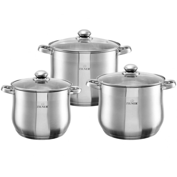 ZESTAW 3 GARNKÓW GASTRONOMICZNYCH 11 13 16L ZILNER ZL-7351