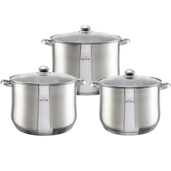 ZESTAW 3 GARNKÓW GASTRONOMICZNYCH 16 20 23L ZILNER ZL-7352