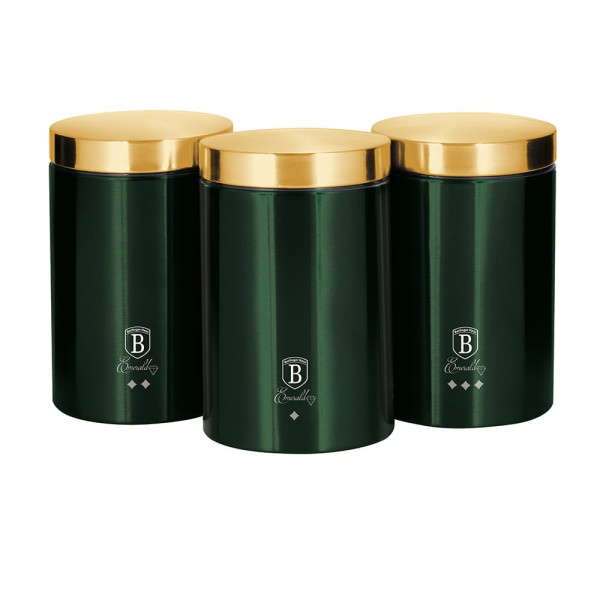 ZESTAW 3 POJEMNIKÓW KUCHENNYCH BERLINGER HAUS EMERALD METALLIC LINE BH-6272