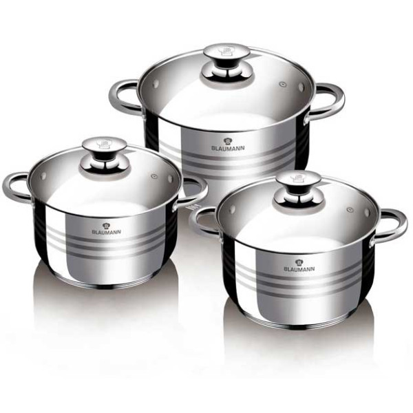 ZESTAW GARNKÓW ZE STALI NIERDZ. 6 EL. BLAUMANN GOURMET LINE BL-3160
