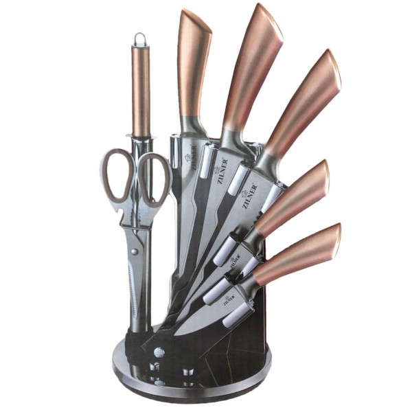 ZESTAW NOŻY Z TASAKIEM 8 EL. ZILNER ROSEGOLD ZL-5125