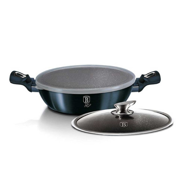GARNEK PŁASKI 3.8L 28CM BERLINGER HAUS METALLIC AQUAMARINE BH-6794