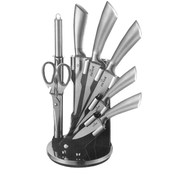 ZESTAW NOŻY Z TASAKIEM 8 ELE. ZILNER SILVER ZL-5113