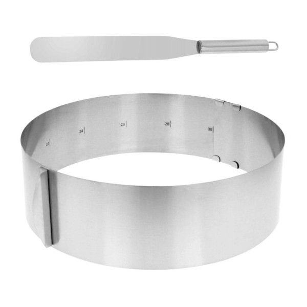 ZESTAW REGULOWANA TORTOWNICA 16-30CM + SZPATUŁA BRUNBESTE BB-1787