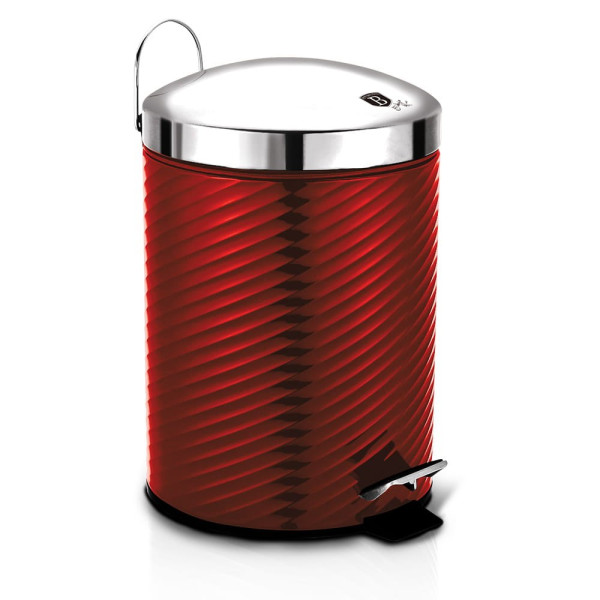 KOSZ NA ŚMIECI 12L STAL NIERDZ. BERLINGER HAUS METALLIC LINE BURGUNDY BH-6423