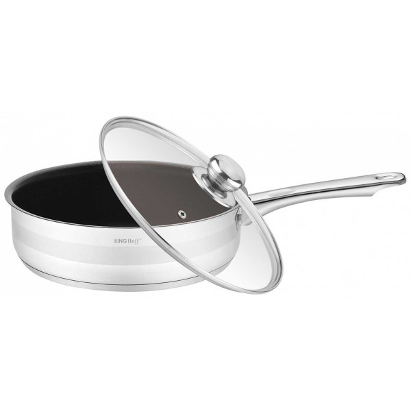 PATELNIA STALOWA NON-STICK Z POKRYWĄ 20cm KINGHOFF KH-1572