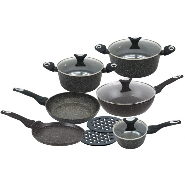 GARNKI GRANITOWE GOLD MARMO 12 ELE. KLAUSBERG KB-7201