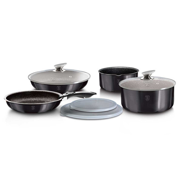 KOMPLET GARNKÓW 9 EL. CLICK & COOK BERLINGER HAUS METALLIC LINE CARBON PRO BH-6918