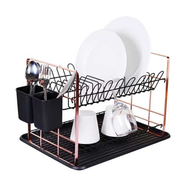 SUSZARKA DO NACZYŃ Z OCIEKACZEM NA SZTUĆCE BERLINGER HAUS BLACK ROSE BH-6774