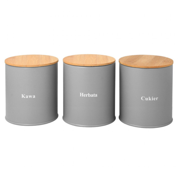 ZESTAW 3 POJEMNIKÓW KAWA HERBATA CUKIER BRUNBESTE BB-1632