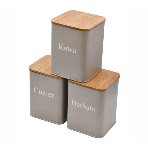ZESTAW 3 POJEMNIKÓW KAWA HERBATA CUKIER BRUNBESTE BB-2720