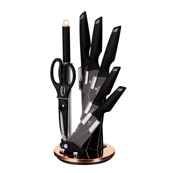 ZESTAW NOŻY 8 EL. BERLINGER HAUS BLACK ROSE GOLD BH-2692