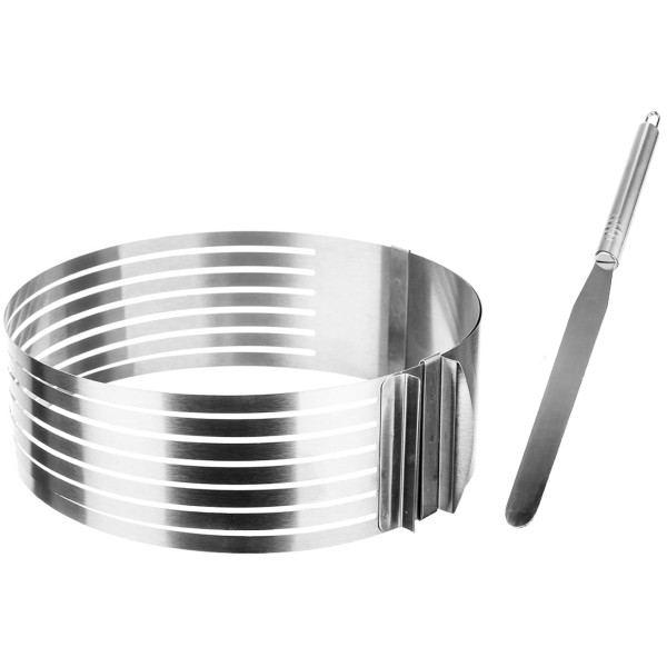 OBRĘCZ REGULOWANA DO KROJENIA TORTU 25-30CM Z NOŻEM BRUNBESTE BB-1161