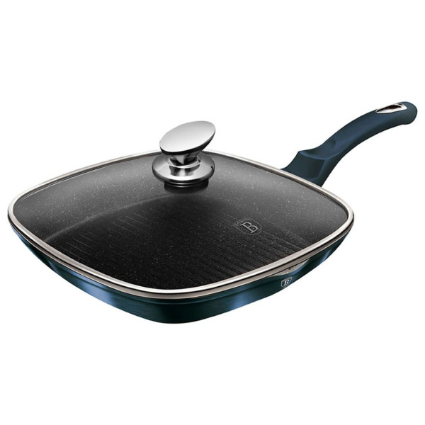 PATELNIA GRANITOWA GRILL 28CM BERLINGER HAUS METALLIC AQUAMARINE BH-7028