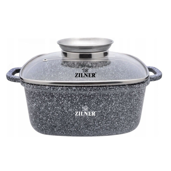 BRYTFANNA GARNEK KWADRATOWY 3.5L 22cm ZILNER GREY ZL-7058
