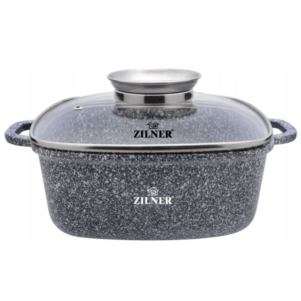BRYTFANNA GARNEK KWADRATOWY 5.5L 26cm ZILNER GREY ZL-7059