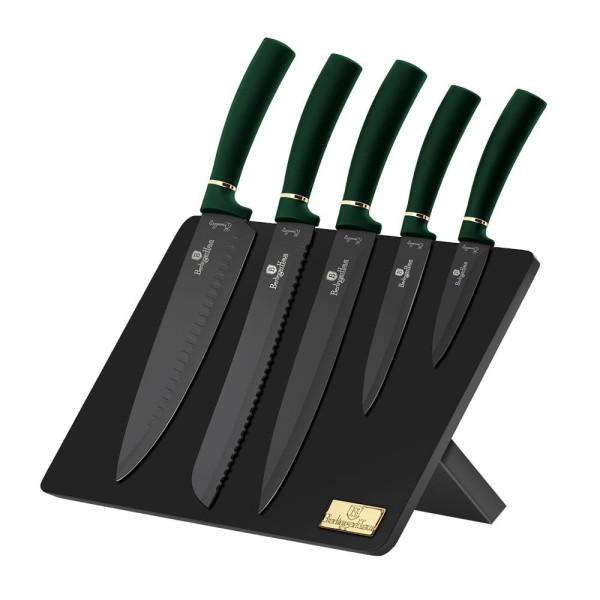 ZESTAW NOŻY NA STOJAKU MAGNETYCZNYM 6 EL. BERLINGER HAUS EMERALD BH-2518
