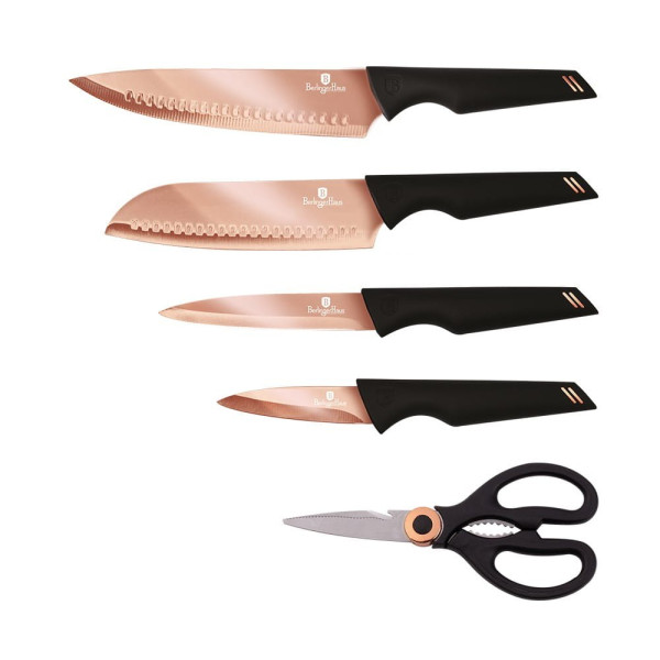 ZESTAW NOŻY STALOWYCH TITANIUM 5 EL. BERLINGER HAUS ROSEGOLD BH-2652