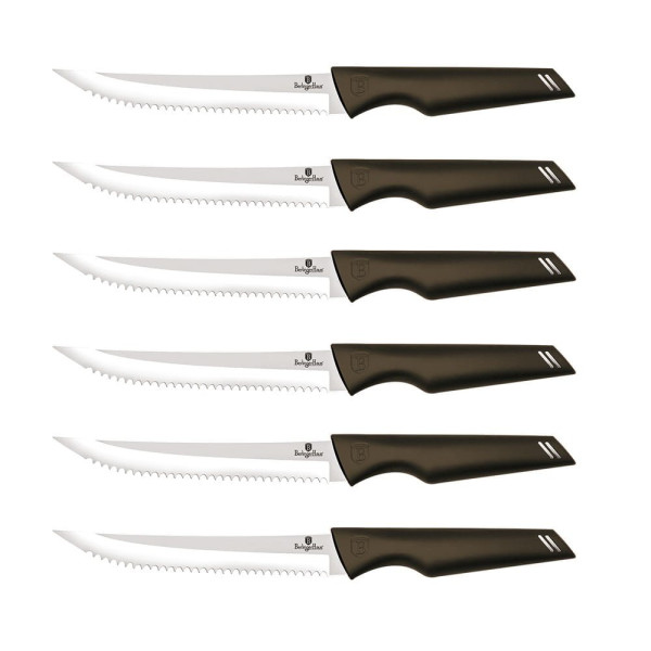 ZESTAW NOŻY DO STEKÓW LUB PIZZY 6 EL. BERLINGER HAUS SHINY BLACK BH-2784