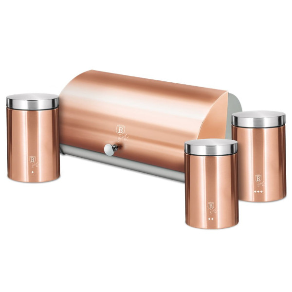 CHLEBAK STALOWY Z 3 POJEMNIKAMI BERLINGER HAUS ROSE GOLD BH-6730