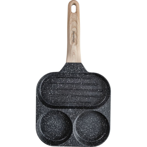 PATELNIA MARMURKOWA 3 W 1 DO JAJEK NALEŚNIKÓW PLACKÓW GRILL KLAUSBERG KB-7816 CZARNA