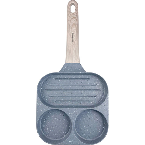 PATELNIA MARMURKOWA 3 W 1 DO JAJEK NALEŚNIKÓW PLACKÓW GRILL KLAUSBERG KB-7817 SZARA