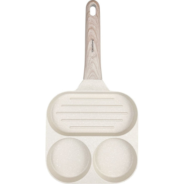 PATELNIA MARMURKOWA 3 W 1 DO JAJEK NALEŚNIKÓW PLACKÓW GRILL KLAUSBERG KB-7818 BEŻOWA