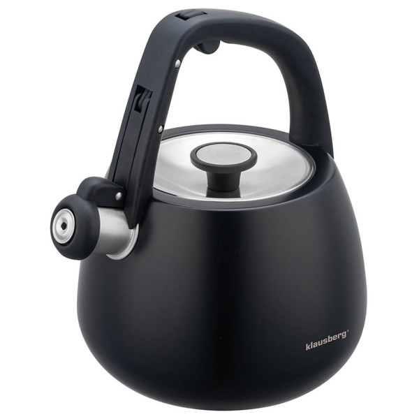 CZAJNIK STALOWY NA GAZ 2.5L INDUKCJA KLAUSBERG KB-7774 CZARNY MATOWY