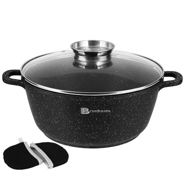 GARNEK Z POWŁOKĄ MARMUROWĄ 1.6L 18cm BRUNBESTE BB-1980